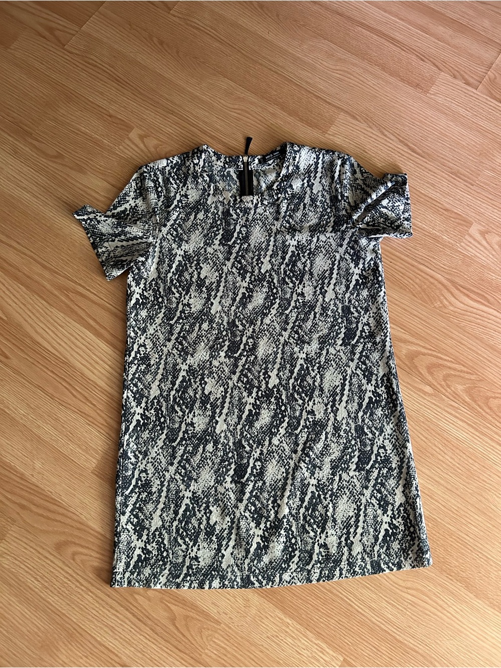 MANGO MNG Basics Animal Pattern Shift Mini Dress XS